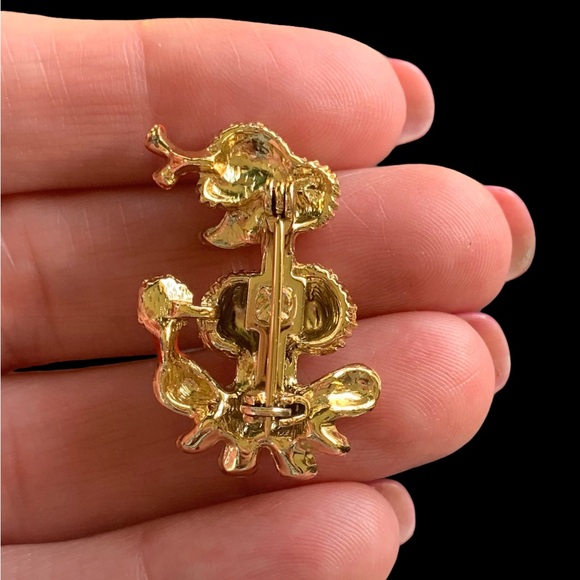 Vintage Little Gold Toned Poodle with Red Accents - Picture 8 of 8